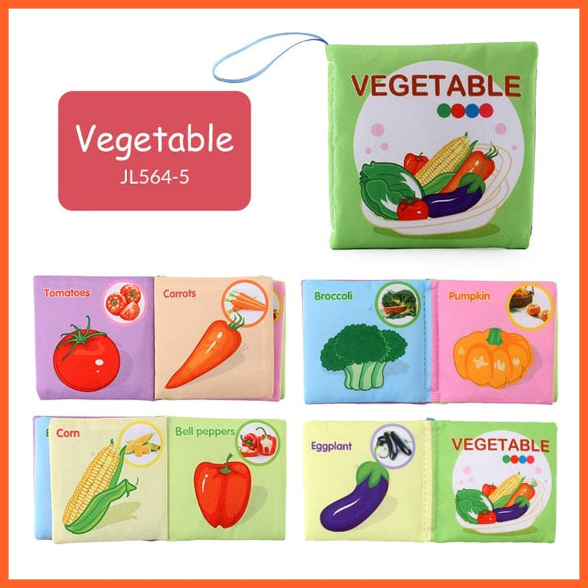 whatagift.com.au 0 Vegetable Baby Soft Washable Cloth Learning Educational Book For Kids