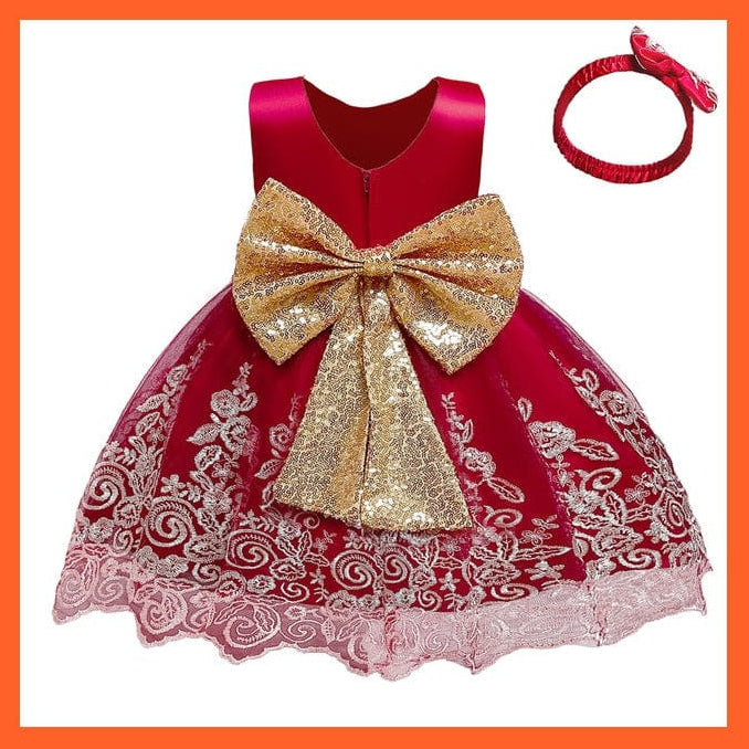 whatagift.com.au 01 Gold Bow Red / 12M Gown Dresses For Girls For Summer Party And Wedding