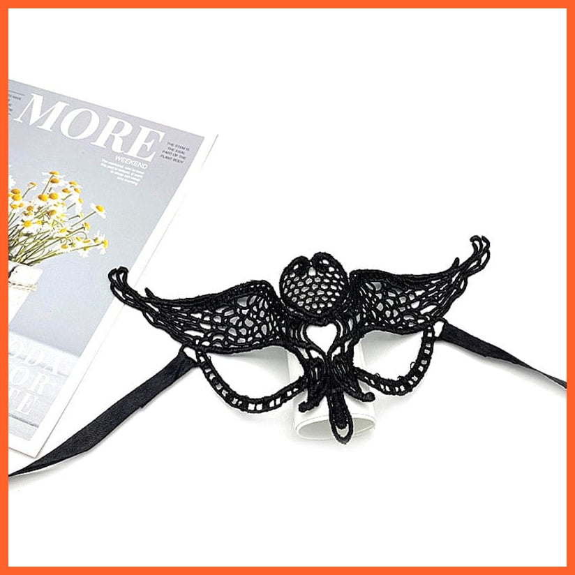 whatagift.com.au 01 Women Hollow Lace Masquerade Face Mask | Cosplay Prom Halloween Party Masks | Eye Mask