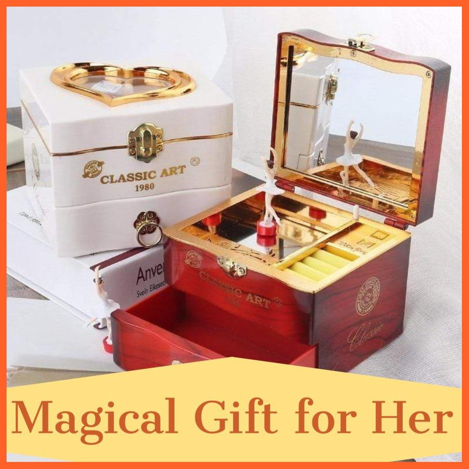 Musical Jewellery Storage Box With Dancing Ballerina | whatagift.com.au.