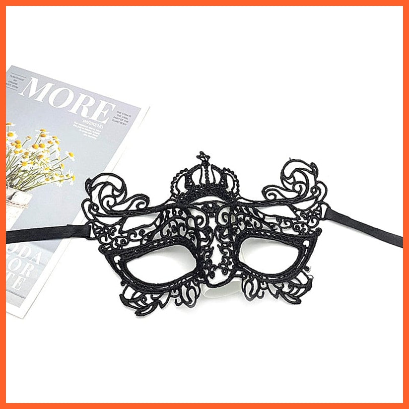whatagift.com.au 02 Women Hollow Lace Masquerade Face Mask | Cosplay Prom Halloween Party Masks | Eye Mask