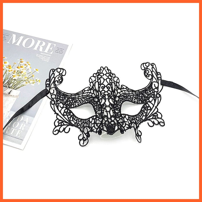 whatagift.com.au 04 Women Hollow Lace Masquerade Face Mask | Cosplay Prom Halloween Party Masks | Eye Mask