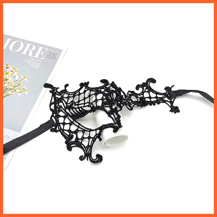 whatagift.com.au 08 Women Hollow Lace Masquerade Face Mask | Cosplay Prom Halloween Party Masks | Eye Mask