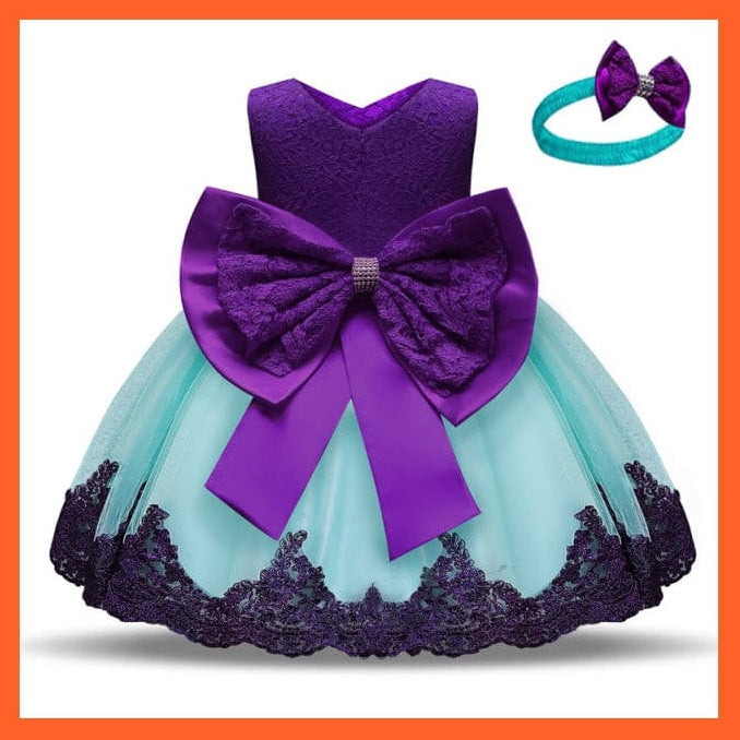 whatagift.com.au 1-Dark Purple / 12M Gown Dresses For Girls For Summer Party And Wedding