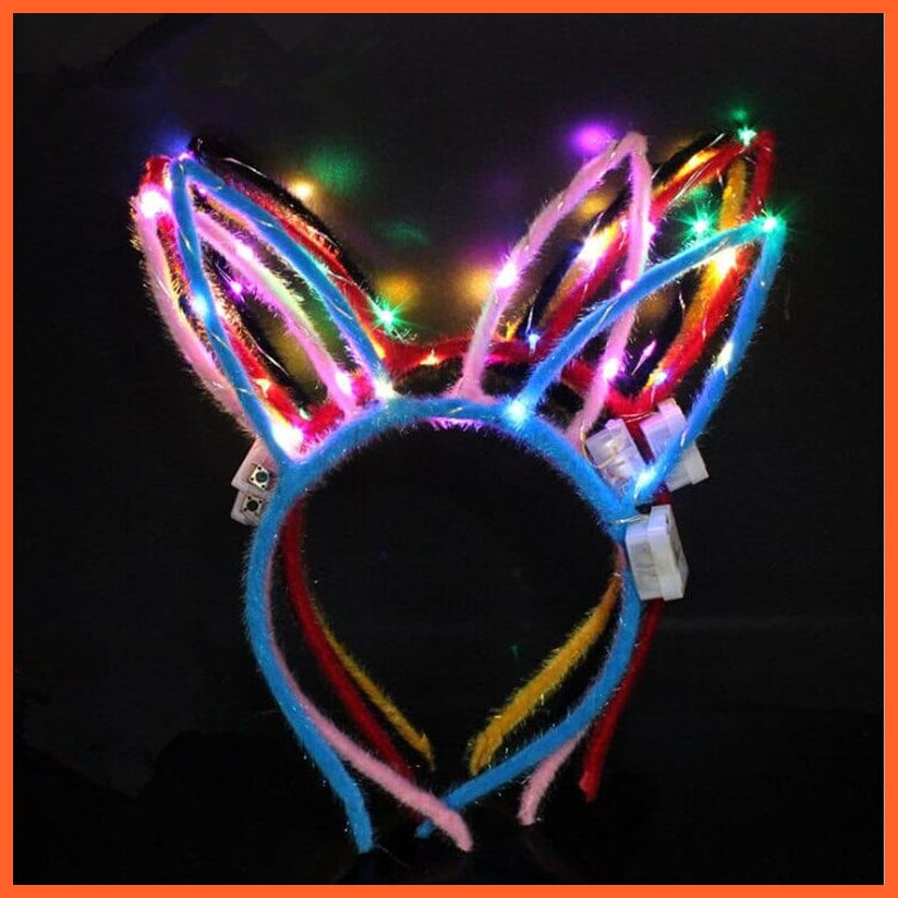 whatagift.com.au 10 10pcs Adult Kids Glowing LED Party Accessories | Cat Bunny Crown Flower Headband | Halloween Party