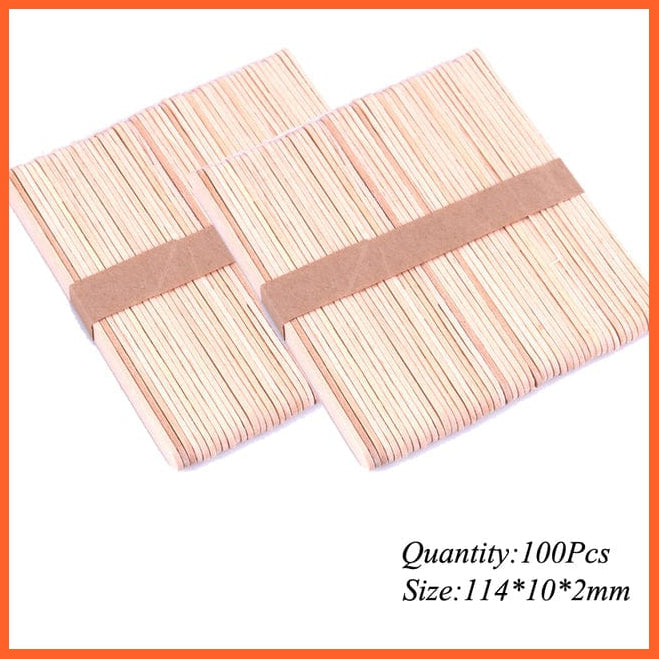 whatagift.com.au 100Pcs MS 114mm Colored Wooden Popsicle Sticks | Natural Wood Ice Cream Sticks For Kids