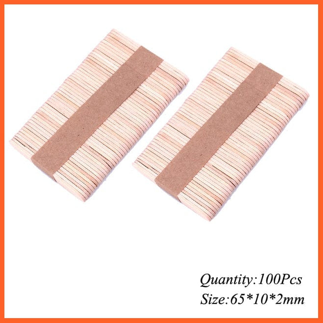 whatagift.com.au 100Pcs MS 65mm Colored Wooden Popsicle Sticks | Natural Wood Ice Cream Sticks For Kids