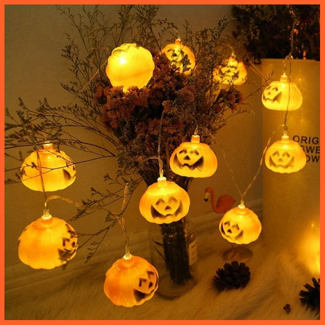whatagift.com.au 1065-01 LED Candle Halloween Decoration Lights | Pumpkin Candlestick Lamp | Halloween Carnival Party Decoration Props