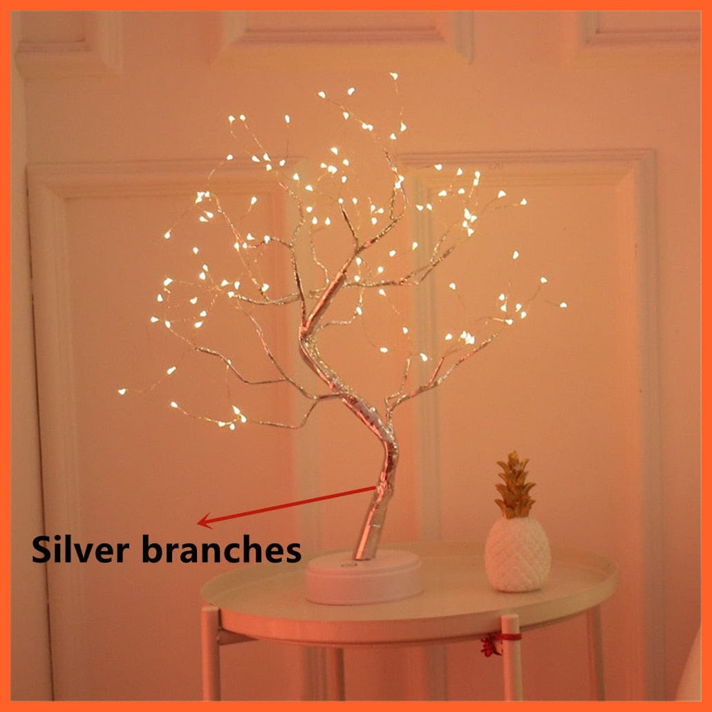 whatagift.com.au 108leds warm white LED Night Lights | Mini Christmas Tree Table Lamp | Garland Fairy String Light for Home Decor