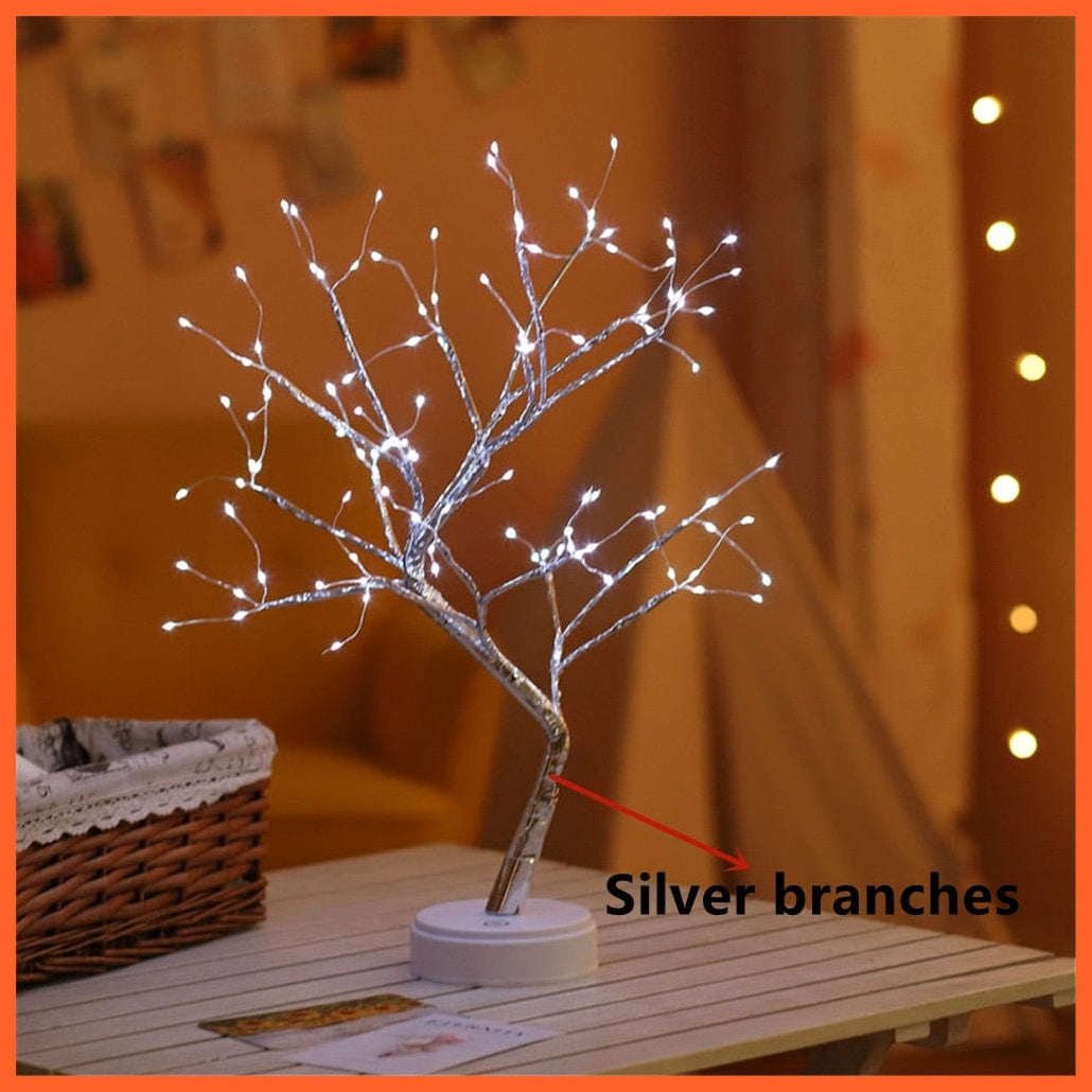 whatagift.com.au 108leds white LED Night Lights | Mini Christmas Tree Table Lamp | Garland Fairy String Light for Home Decor