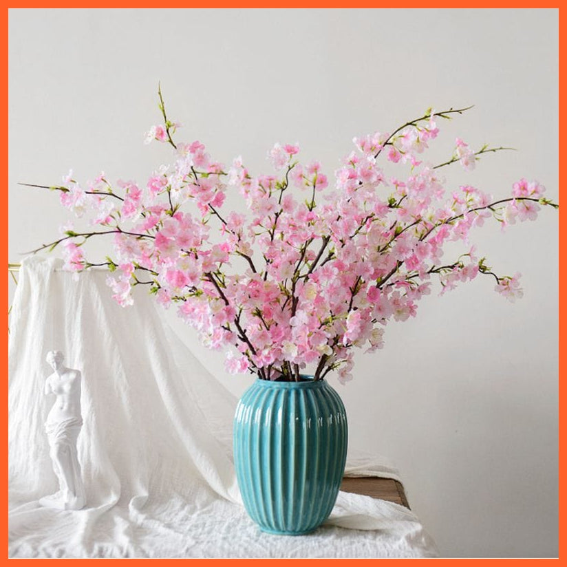 whatagift.com.au 109cm Artificial Cherry Blossom Silk Flowers | Sakura  Plum Bouquet for Wedding Room Decoration