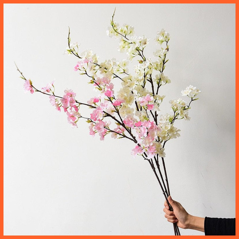 whatagift.com.au 109cm Artificial Cherry Blossom Silk Flowers | Sakura  Plum Bouquet for Wedding Room Decoration