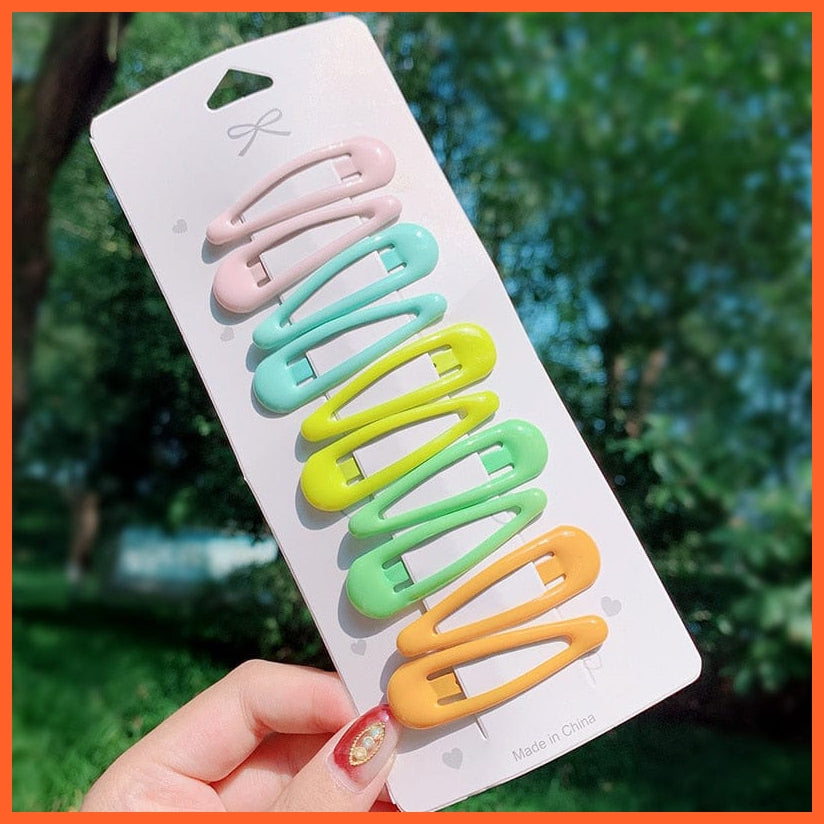 whatagift.com.au 10pcs 1 Women Girls Cute Colorful Waterdrop Shape Hairpins | Slid Clip Fashion Hair Accessories