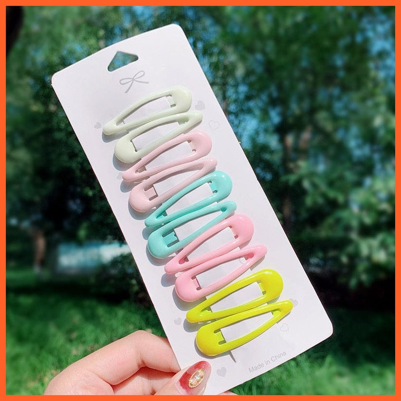 whatagift.com.au 10pcs 4 Women Girls Cute Colorful Waterdrop Shape Hairpins | Slid Clip Fashion Hair Accessories