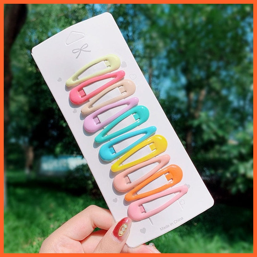 whatagift.com.au 10pcs 6 Women Girls Cute Colorful Waterdrop Shape Hairpins | Slid Clip Fashion Hair Accessories