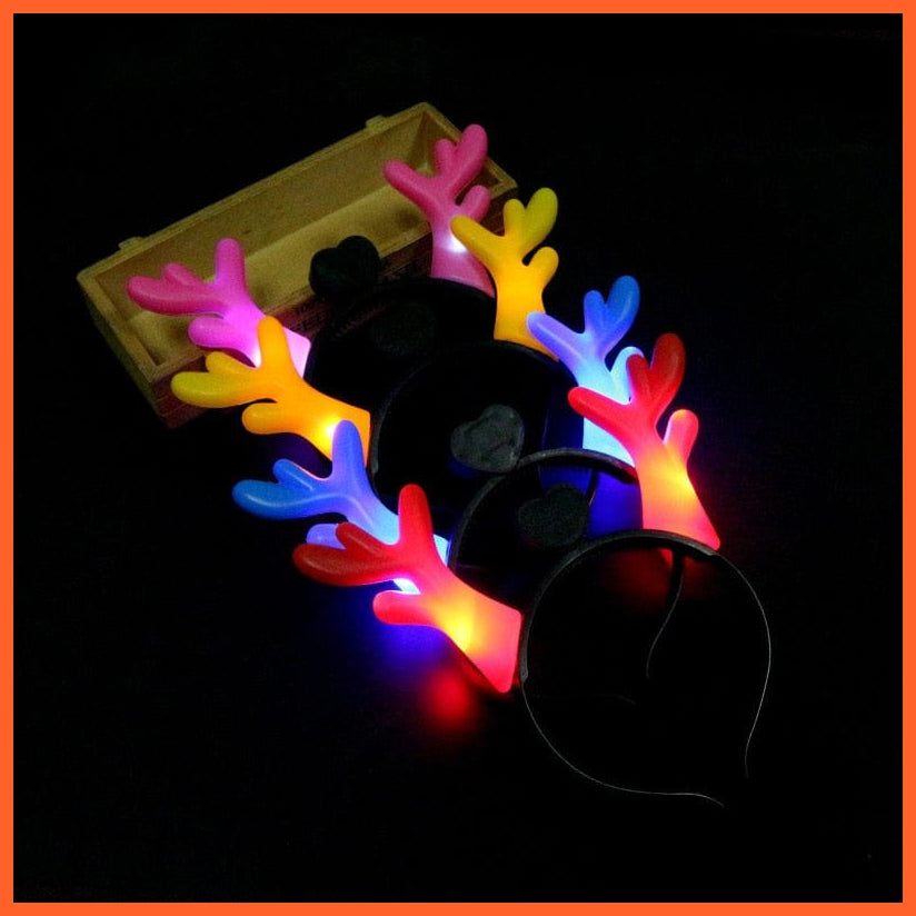 whatagift.com.au 10pcs Adult Kids Glowing LED Party Accessories | Cat Bunny Crown Flower Headband | Halloween Party