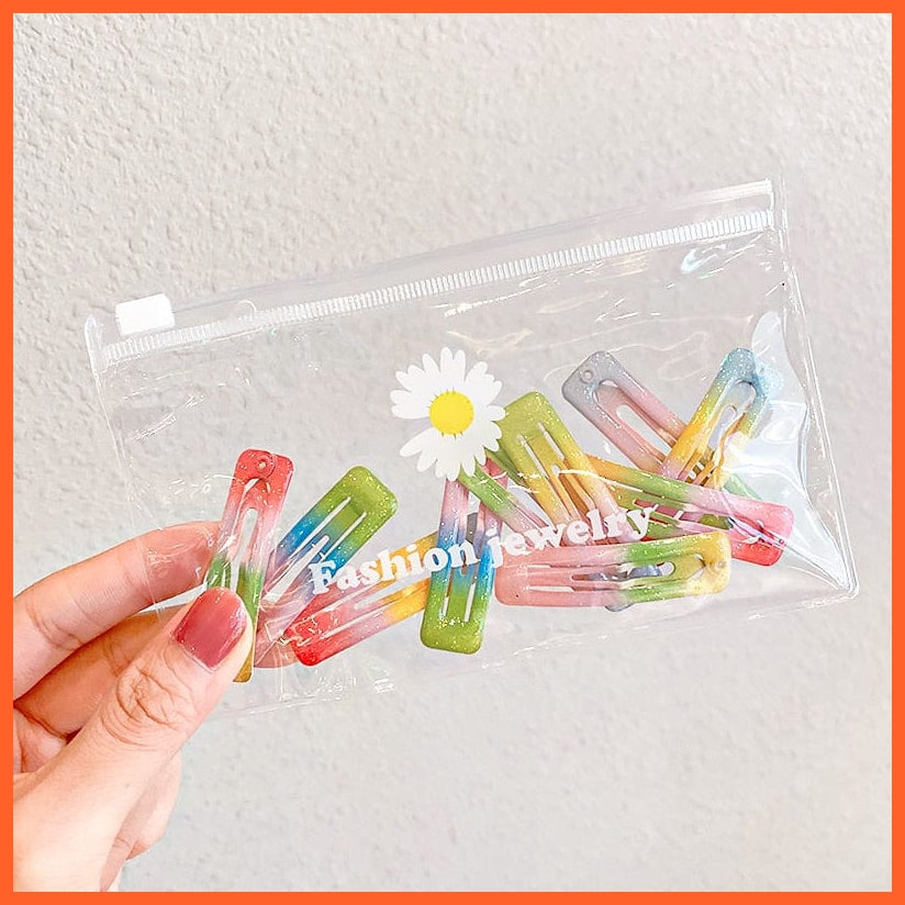 whatagift.com.au 10pcs colorful 4 Women Girls Cute Colorful Waterdrop Shape Hairpins | Slid Clip Fashion Hair Accessories