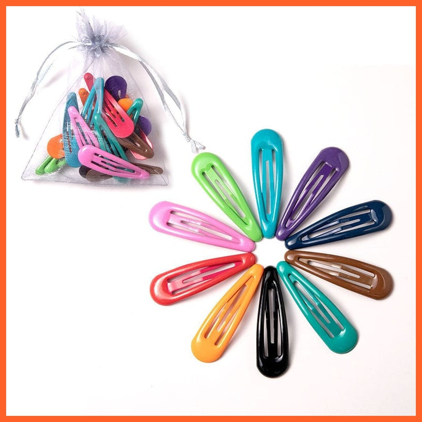 whatagift.com.au 10pcs dark colors Women Girls Cute Colorful Waterdrop Shape Hairpins | Slid Clip Fashion Hair Accessories