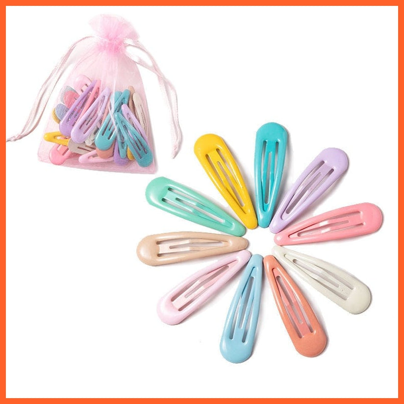 whatagift.com.au 10pcs light colors Women Girls Cute Colorful Waterdrop Shape Hairpins | Slid Clip Fashion Hair Accessories
