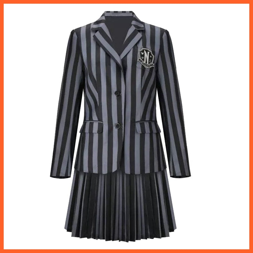 whatagift.com.au 110 5T / S5146 Wednesday Addams Cosplay Costume For Carnival Halloween For Girl