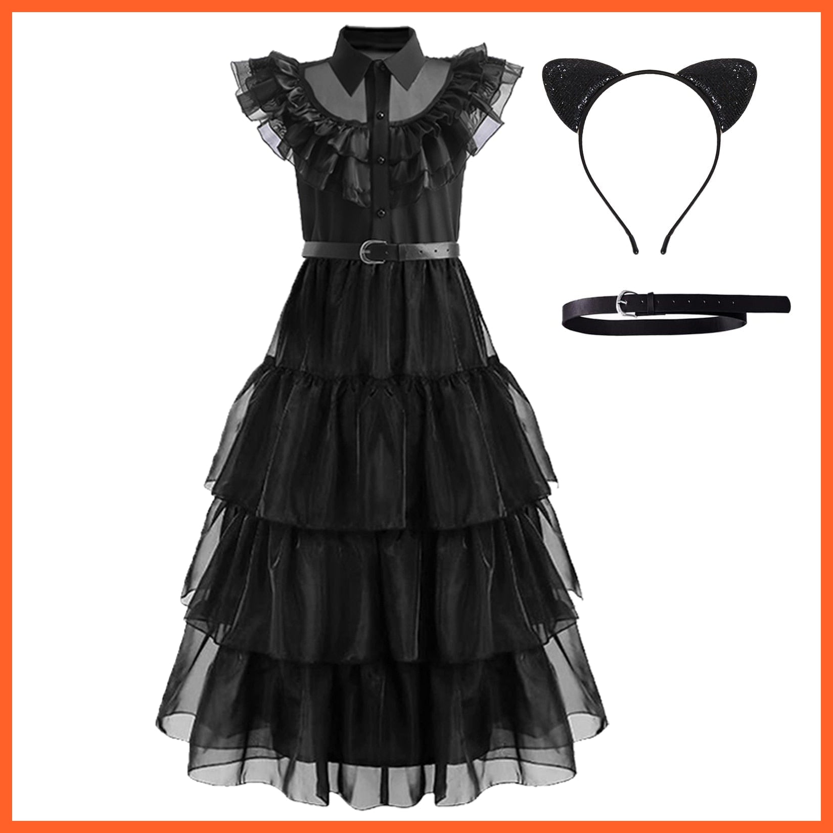 whatagift.com.au 110 5T / ZH200 Wednesday Addams Cosplay Costume For Carnival Halloween For Girl