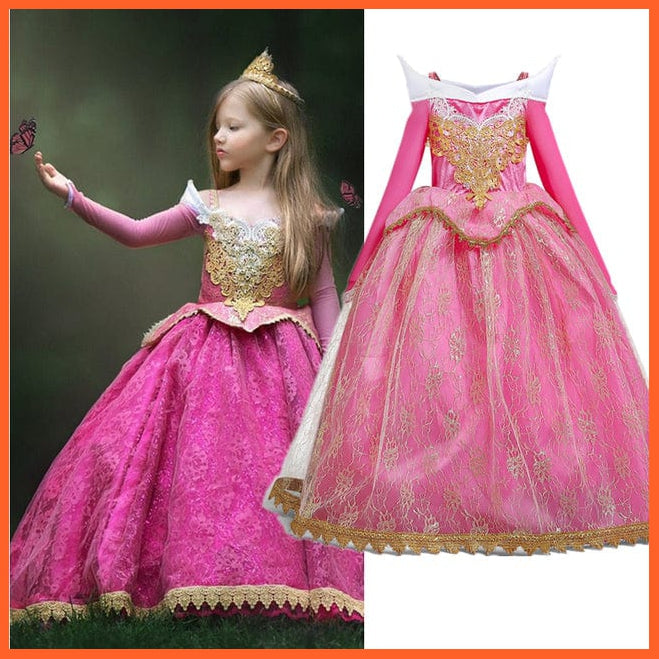 whatagift.com.au 119-L / 7T Girls Winter Princess Dress | Princess Costumes For Kids Cosplay