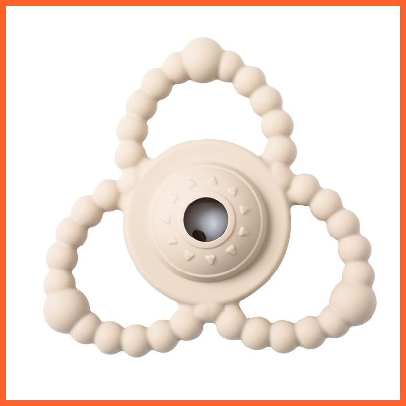 whatagift.com.au 12 Silicone Baby Rudder Shape Wooden Teether Ring | BPA Free Silicone Children Teething Toy