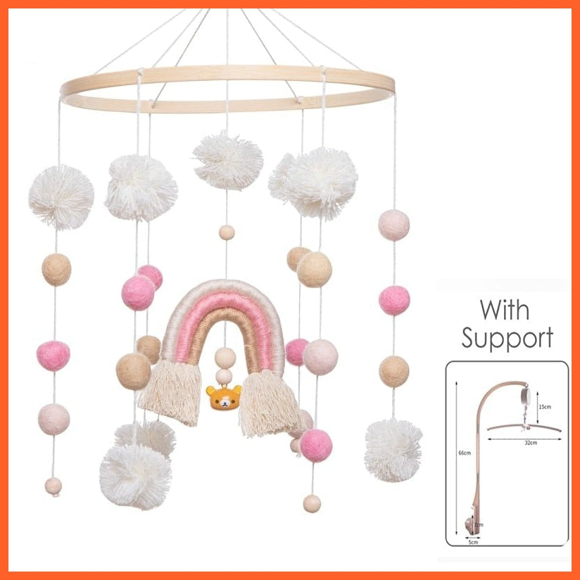 whatagift.com.au 14 Add Bracket Musical Box Cloud Cotton Carousel For baby | Make Baby Rattles Crib Wooden Mobile Toy