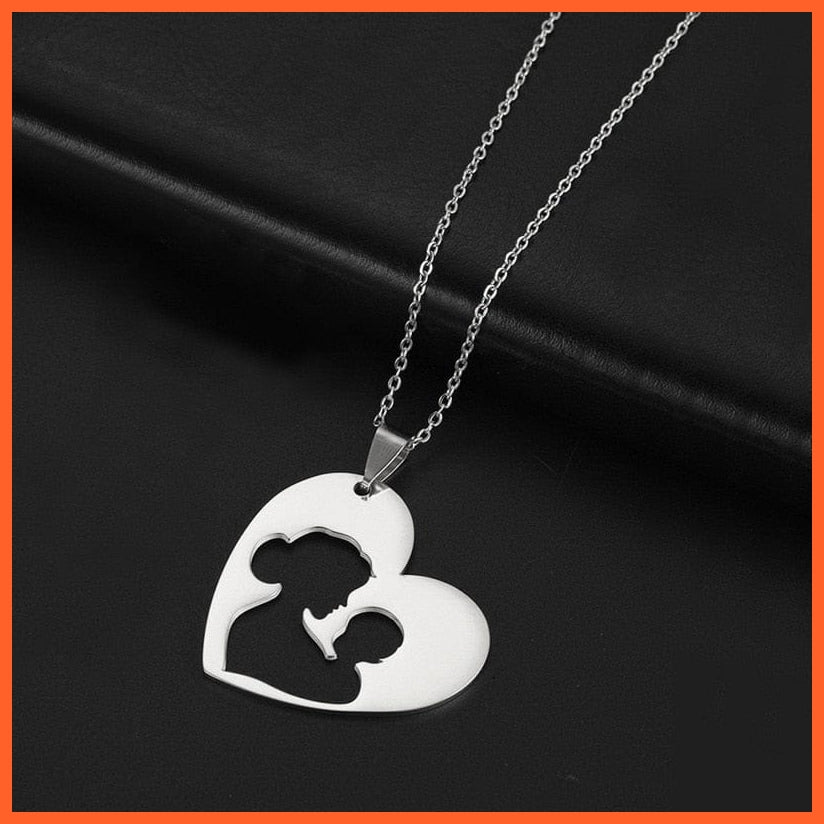 whatagift.com.au 14 Stainless Steel Mom Dad Baby Pendant Necklace Jewelry For Women