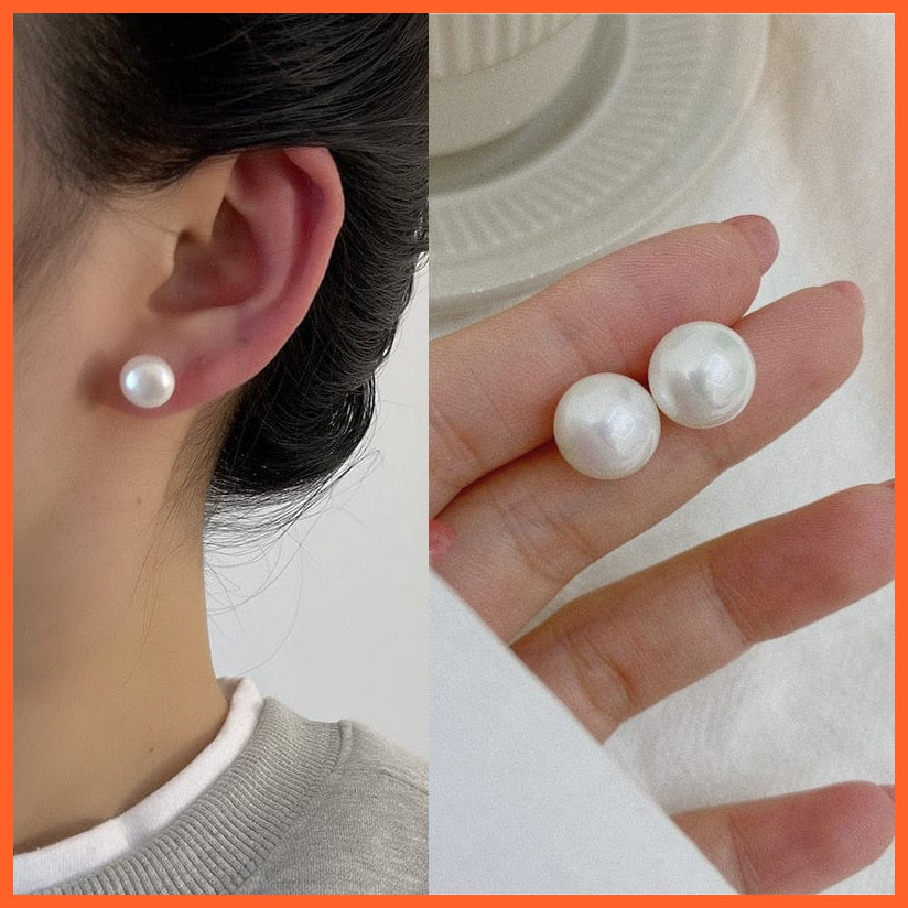 whatagift.com.au 142 White Imitation Pearl Drop Earrings with Cubic Zirconia For Women