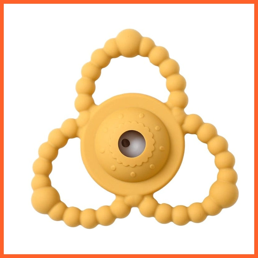 whatagift.com.au 15 Silicone Baby Rudder Shape Wooden Teether Ring | BPA Free Silicone Children Teething Toy