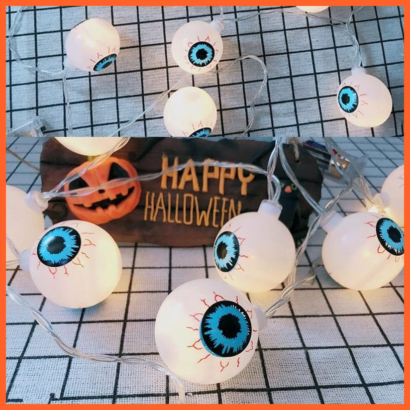 whatagift.com.au 150cm 10LED Halloween LED String Lights Portable Pumpkin Ghost Skeletons Lights for Home Bar Halloween Party Decor Supplies 2022
