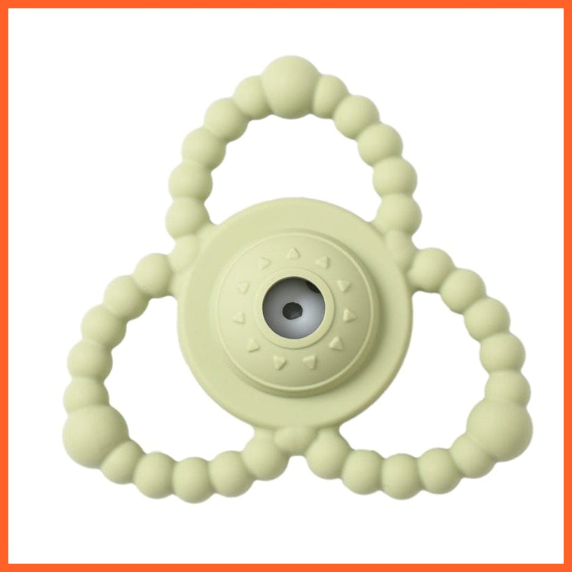 whatagift.com.au 17 Silicone Baby Rudder Shape Wooden Teether Ring | BPA Free Silicone Children Teething Toy
