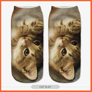 3D Print Cute Cat/Dog  Ankle Socks | whatagift.com.au.