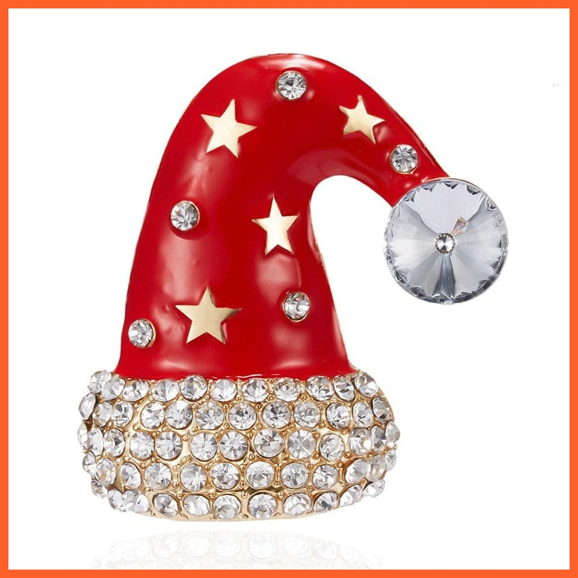 whatagift.com.au 2 Cute Christmas Brooch For Everyone | Snowman Santa Claus Tree Deer Bell Hat Rhinestone Enamel
