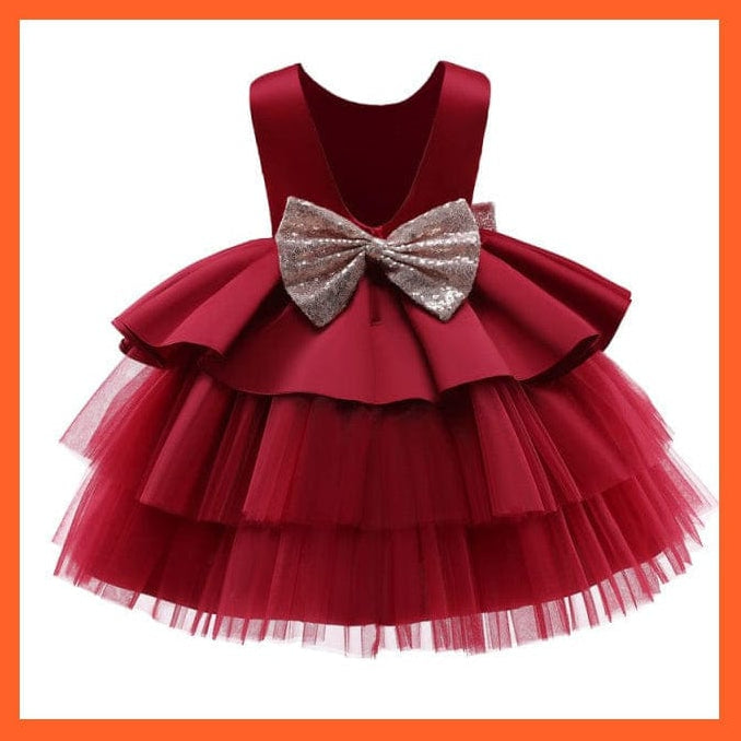 whatagift.com.au 2-Red / 12M Gown Dresses For Girls For Summer Party And Wedding
