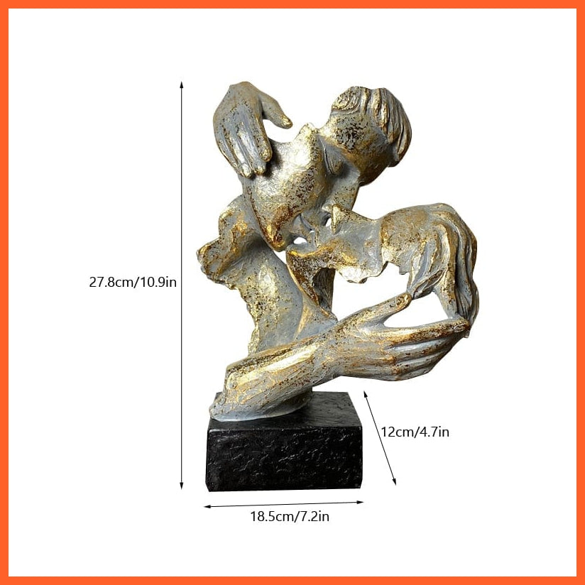 whatagift.com.au 2000 Resin Kissing Couple Mask Statue | Lover Miniature Figurines for Home Decoration