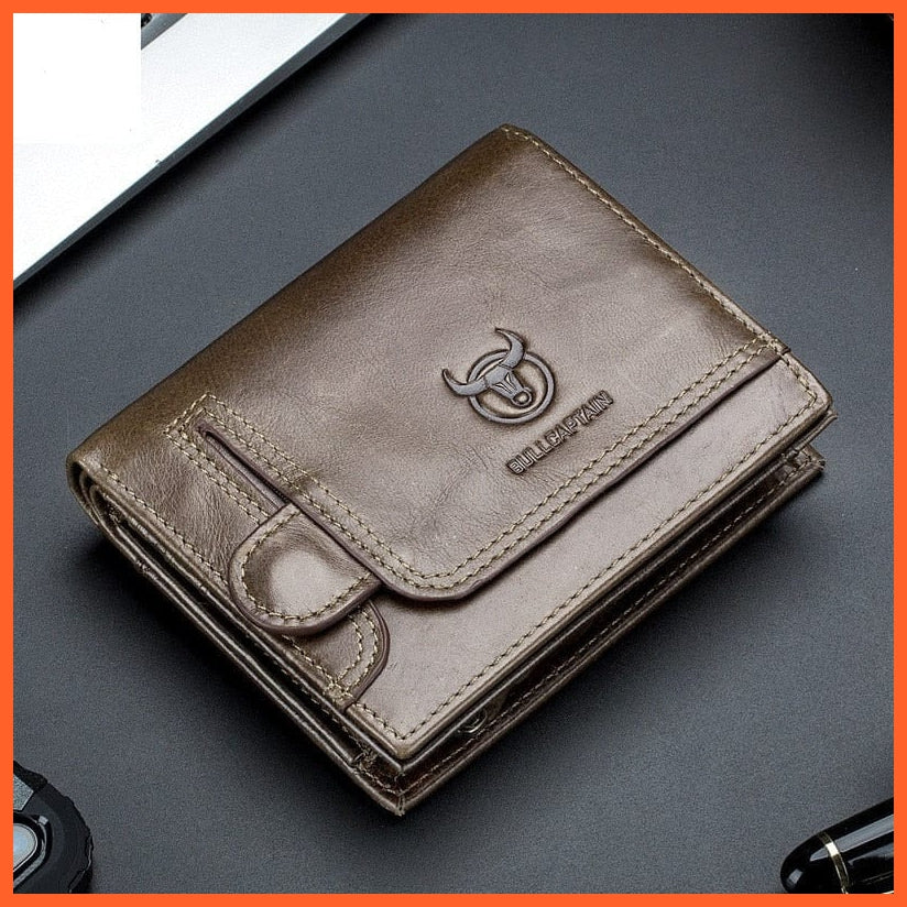 whatagift.com.au 2021 Brand Genuine Leather Men&#39;s Wallet Cowhide Designer Male Purse Vintage ID Card Holder Luxury Money Bag