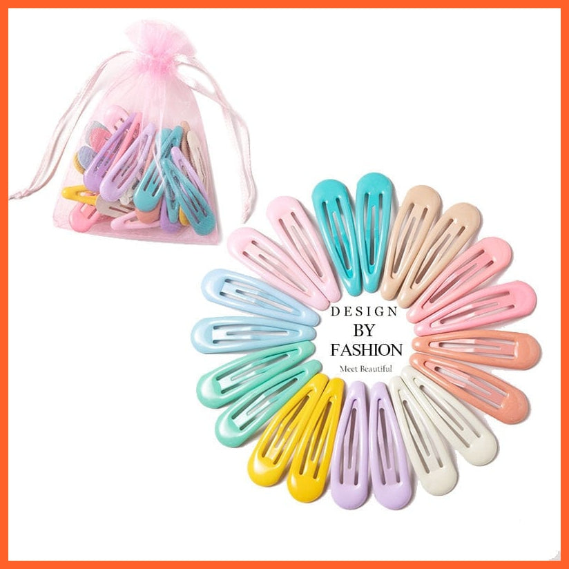 whatagift.com.au 20pcs light colors Women Girls Cute Colorful Waterdrop Shape Hairpins | Slid Clip Fashion Hair Accessories