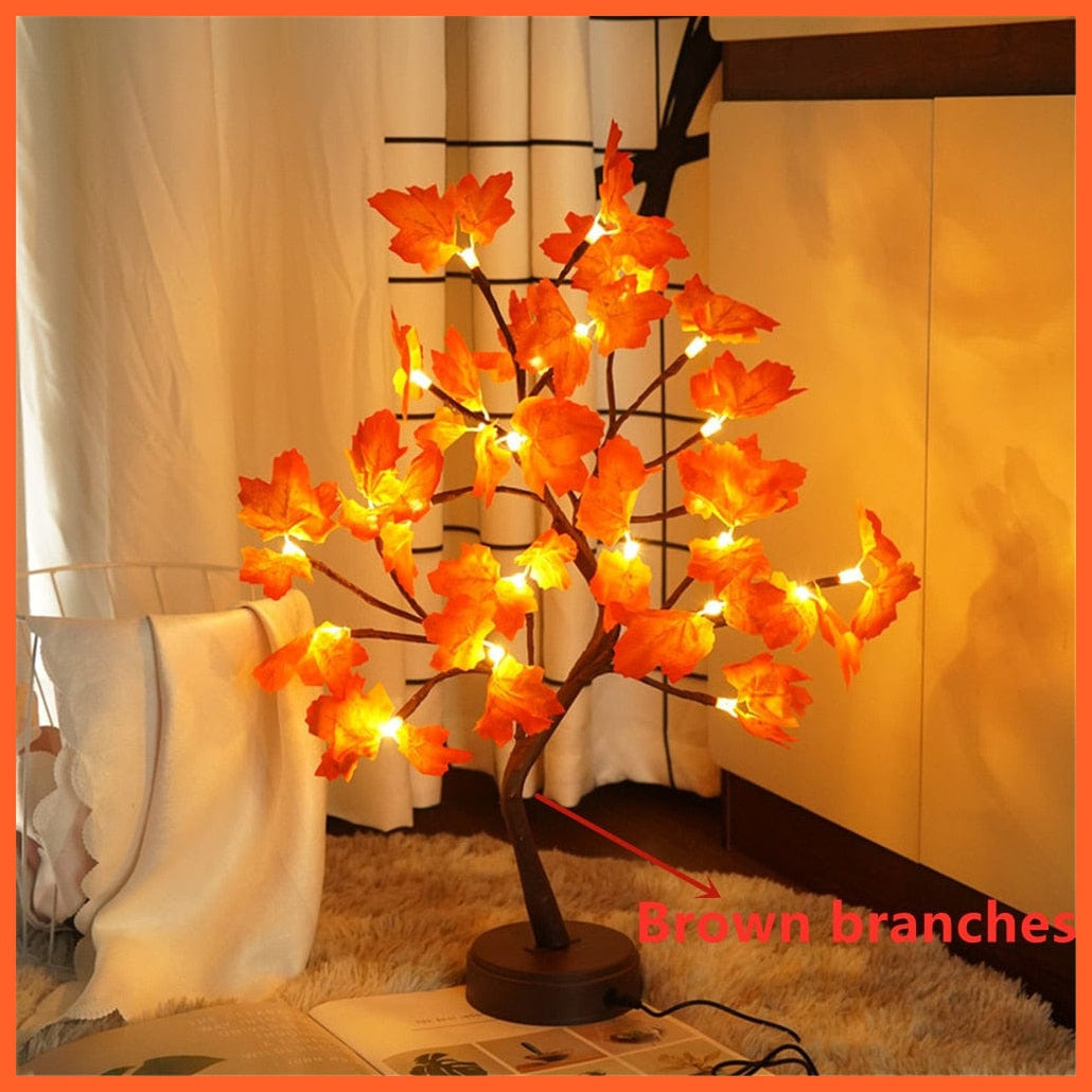 whatagift.com.au 24leds maple leaf LED Night Lights | Mini Christmas Tree Table Lamp | Garland Fairy String Light for Home Decor