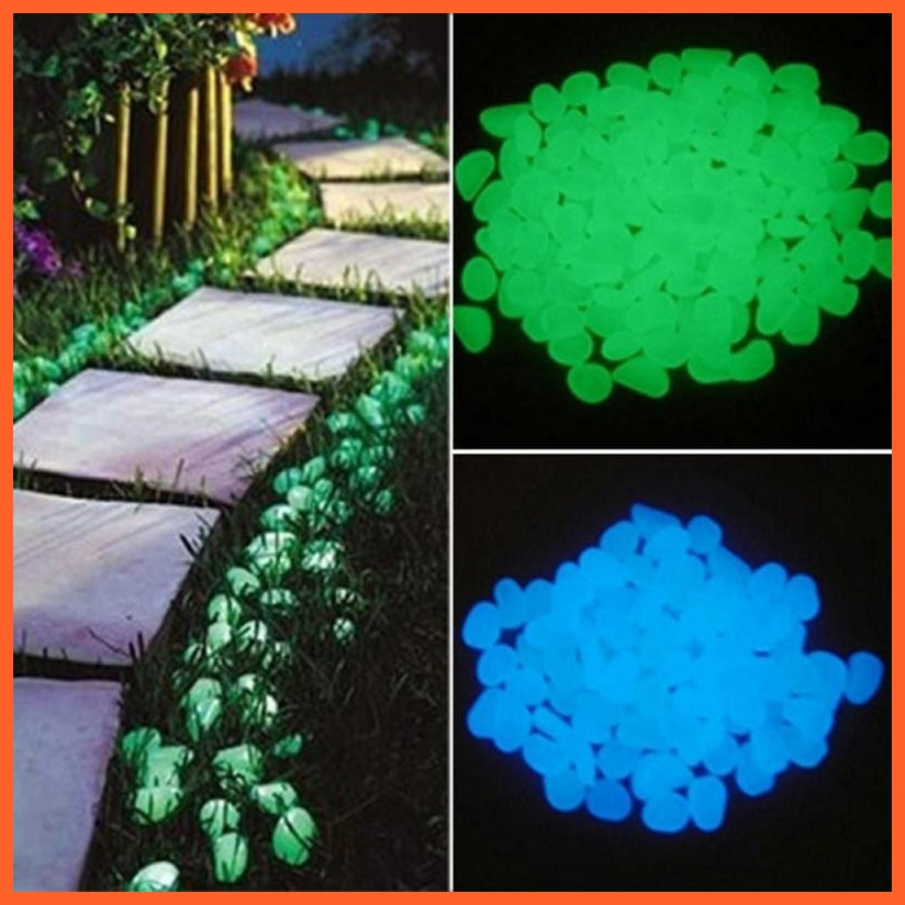 whatagift.com.au 25/50pcs Glow in the Dark Garden Pebbles | Glow Stones for Walkways Garden Path | Halloween Decoration