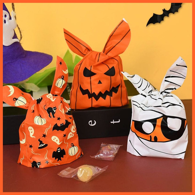 whatagift.com.au 25/50pcs Halloween Candy Bags | Pumpkin Bat Snack Biscuit Kids Treat Bags| Halloween Party Decoration Supplies