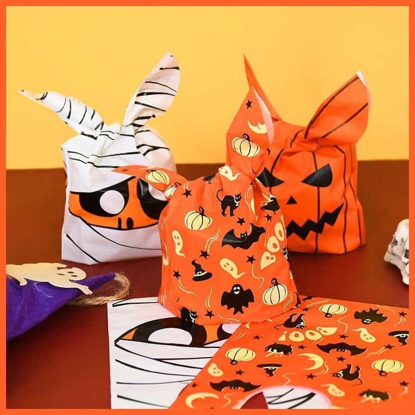 whatagift.com.au 25/50pcs Halloween Candy Bags | Pumpkin Bat Snack Biscuit Kids Treat Bags| Halloween Party Decoration Supplies