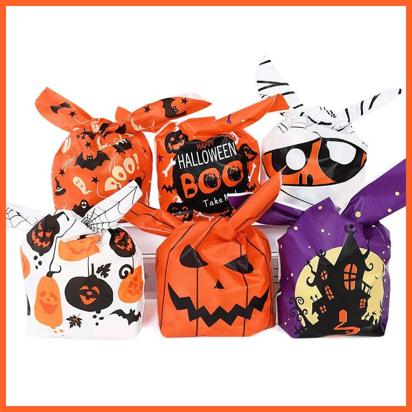 whatagift.com.au 25/50pcs Halloween Candy Bags | Pumpkin Bat Snack Biscuit Kids Treat Bags| Halloween Party Decoration Supplies