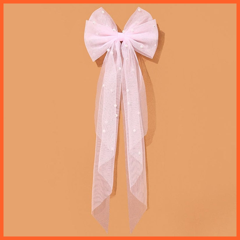 whatagift.com.au 27 Women Large Bow Hairpin | Summer Chiffon Big Bowknot Clip | Hair Accessories