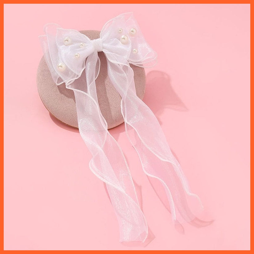 whatagift.com.au 28 Women Large Bow Hairpin | Summer Chiffon Big Bowknot Clip | Hair Accessories