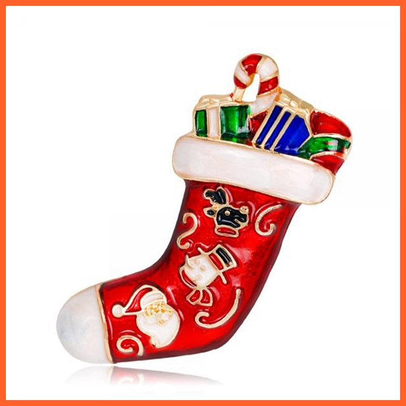 whatagift.com.au 3 Cute Christmas Brooch For Everyone | Snowman Santa Claus Tree Deer Bell Hat Rhinestone Enamel