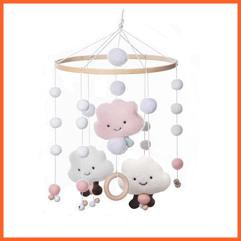 whatagift.com.au 3 Musical Box Cloud Cotton Carousel For baby | Make Baby Rattles Crib Wooden Mobile Toy