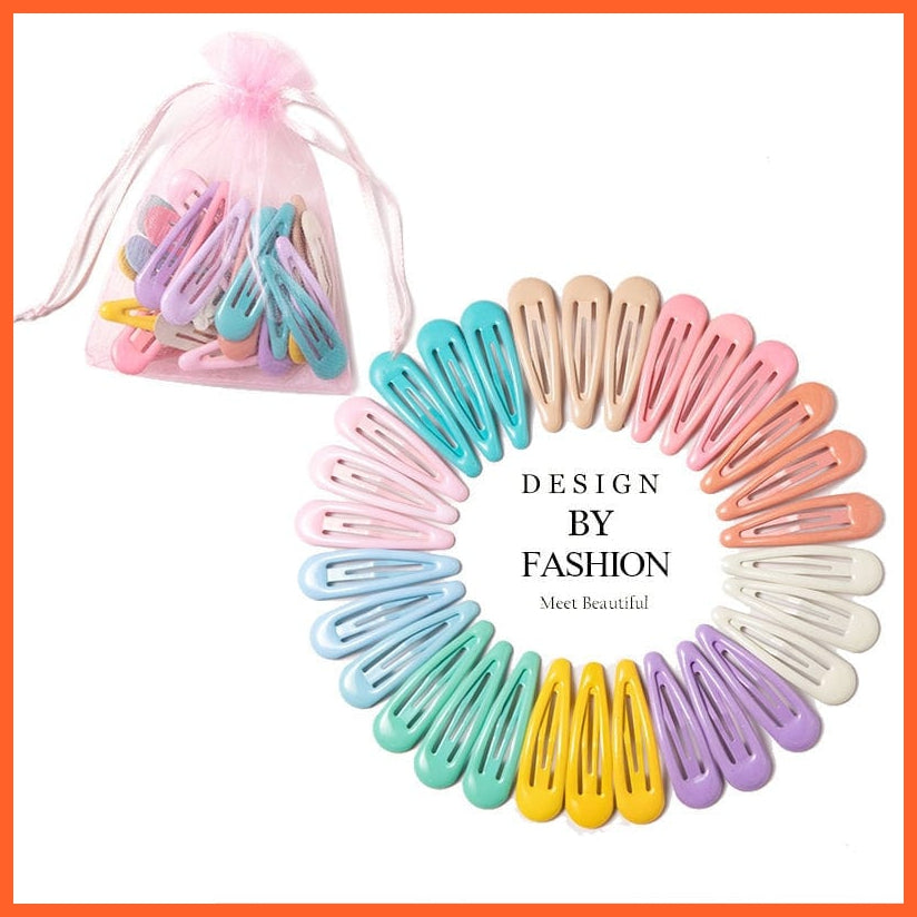 whatagift.com.au 30pcs light colors Women Girls Cute Colorful Waterdrop Shape Hairpins | Slid Clip Fashion Hair Accessories