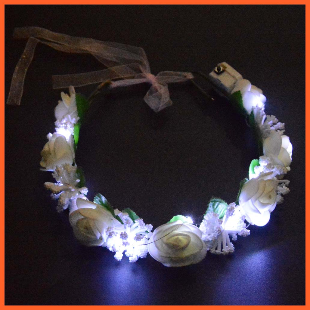 whatagift.com.au 33 10pcs Adult Kids Glowing LED Party Accessories | Cat Bunny Crown Flower Headband | Halloween Party